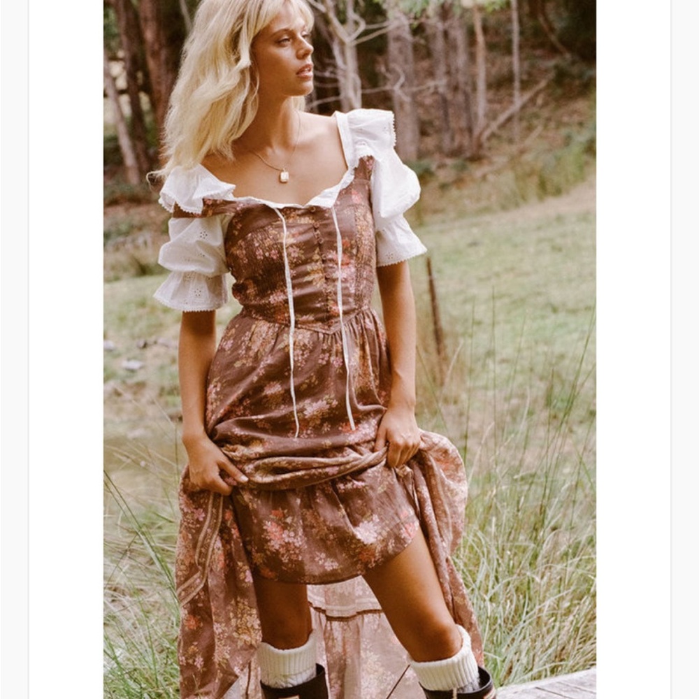 Spell & the Gypsy Collective Meadowland Linen Dress size XS EXCELLENT - Picture 3 of 15
